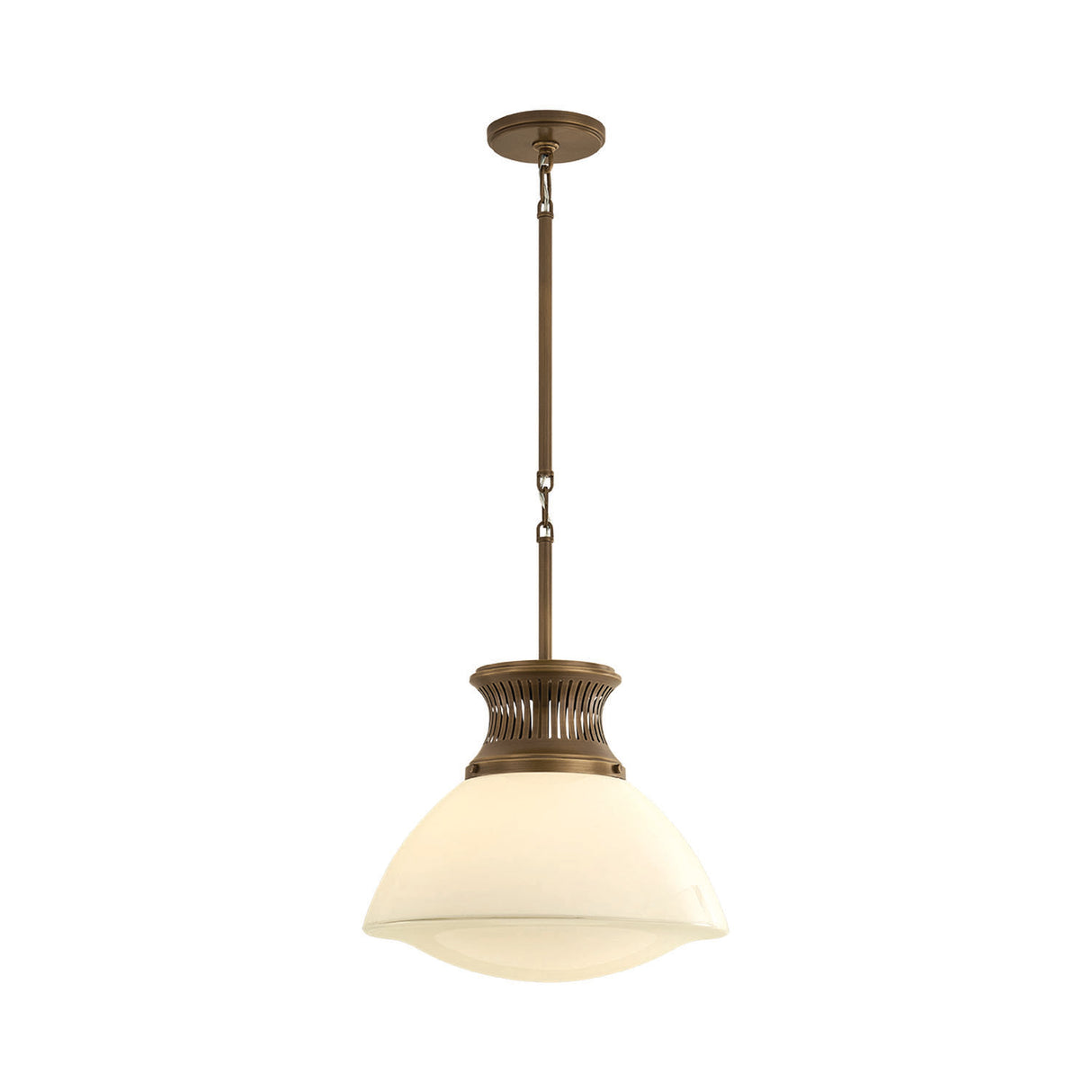 Lennox Medium Pendant 16", Vintage Bronze and Milk Glass