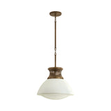 Lennox Medium Pendant 16", Vintage Bronze and Milk Glass