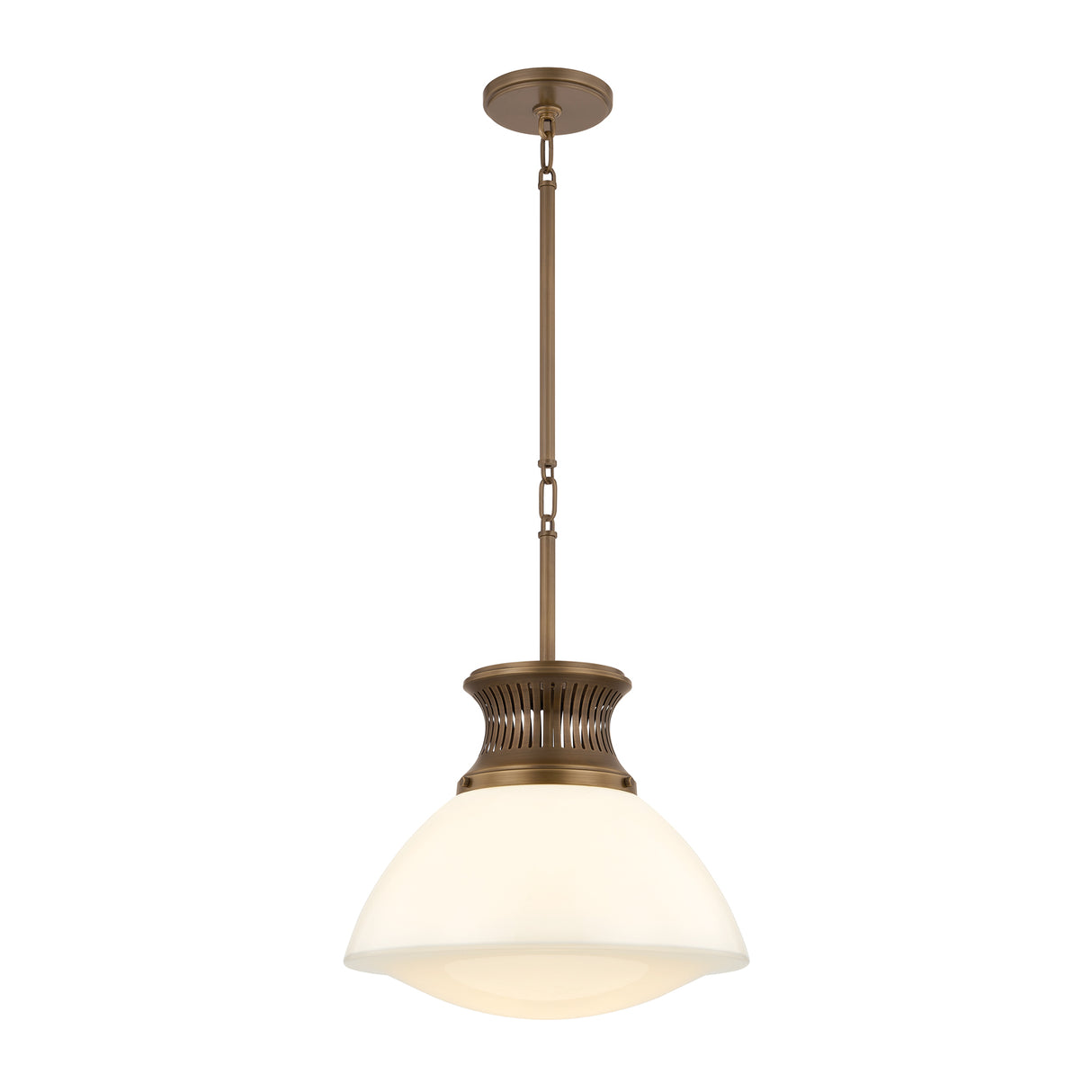 Lennox Medium Pendant 16", Vintage Bronze and Milk Glass