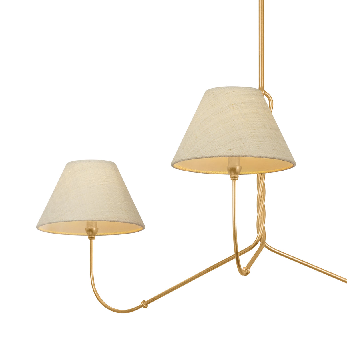Thornton Chandelier 48", Gold Leaf and Natural