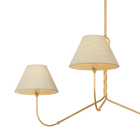 Thornton Chandelier 48", Gold Leaf and Natural
