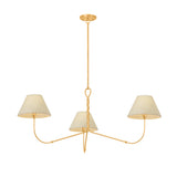 Thornton Chandelier 48", Gold Leaf and Natural