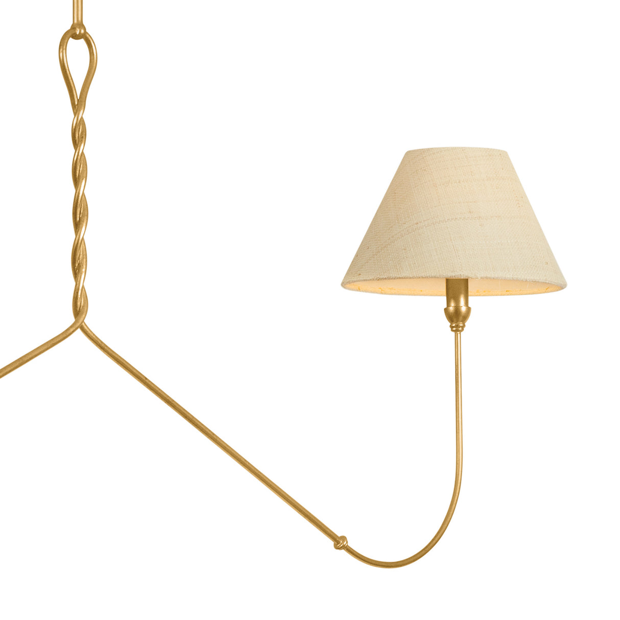 Thornton Linear Pendant 60", Gold Leaf and Natural