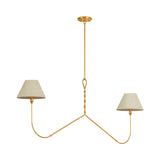 Thornton Linear Pendant 60", Gold Leaf and Natural
