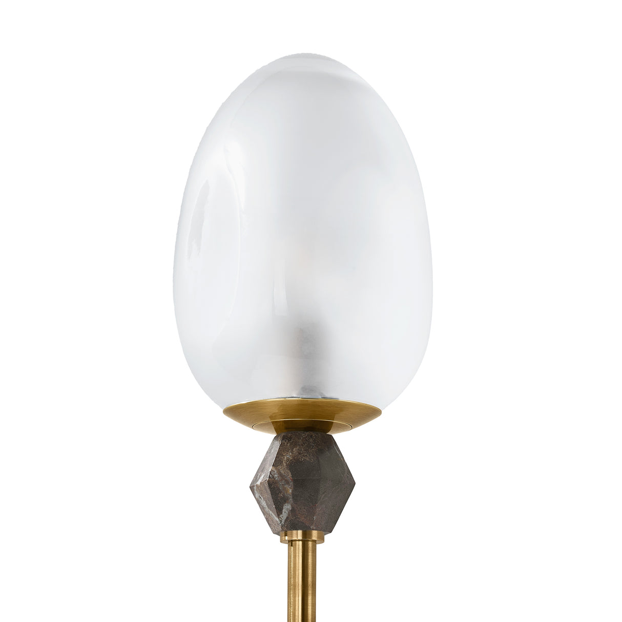 Lockwood Wall Sconce 33", Vintage Brass and Frosted Glass