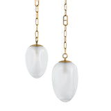 Lockwood 3 Light Swag Chandelier, Vintage Brass and Frosted Glass