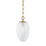 Lockwood 3 Light Swag Chandelier, Vintage Brass and Frosted Glass
