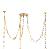 Lockwood 3 Light Swag Chandelier, Vintage Brass and Frosted Glass