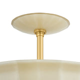 Cortland Semi-Flush 14", Champagne Glass and Aged Brass
