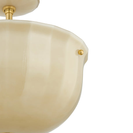 Cortland Semi-Flush 14", Champagne Glass and Aged Brass