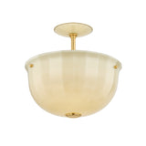 Cortland Semi-Flush 14", Champagne Glass and Aged Brass
