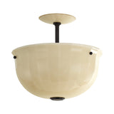 Cortland Semi-Flush 14", Champagne Glass and Distressed Bronze