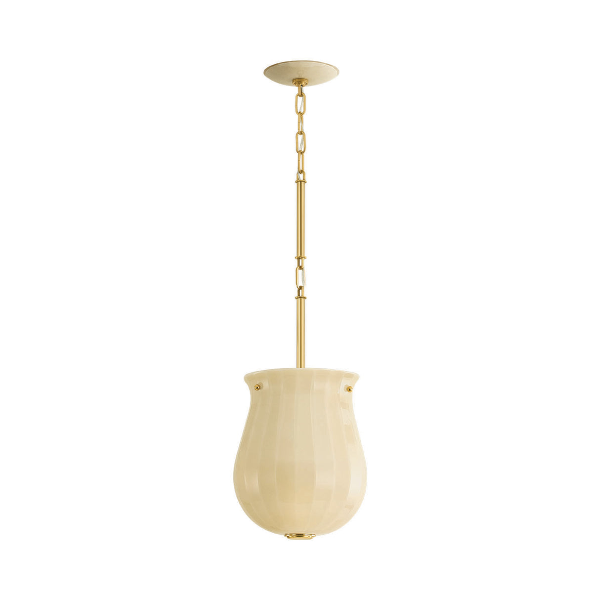 Cortland Small Pendant 10", Champagne Glass and Aged Brass