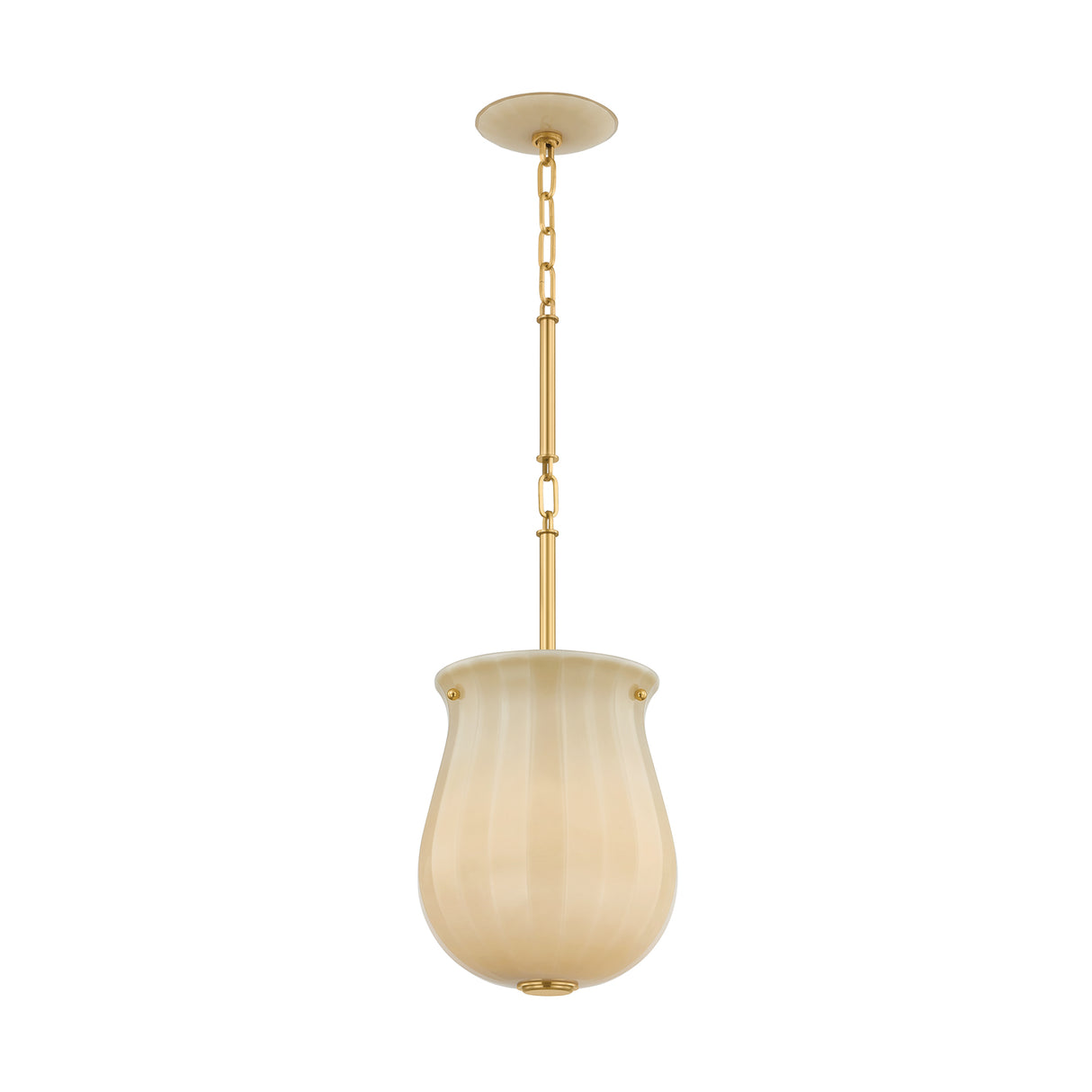 Cortland Small Pendant 10", Champagne Glass and Aged Brass
