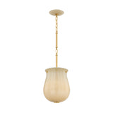 Cortland Small Pendant 10", Champagne Glass and Aged Brass