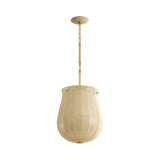 Cortland Medium Pendant 14", Champagne Glass and Aged Brass