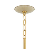 Cortland Medium Pendant 14", Champagne Glass and Aged Brass