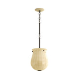 Cortland Small Pendant 10", Champagne Glass and Distressed Bronze