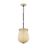 Cortland Small Pendant 10", Champagne Glass and Distressed Bronze