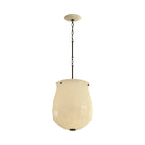 Cortland Medium Pendant 14", Champagne Glass and Distressed Bronze