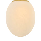 Kelton Small Pendant 8", Cloud Glass and Aged Brass