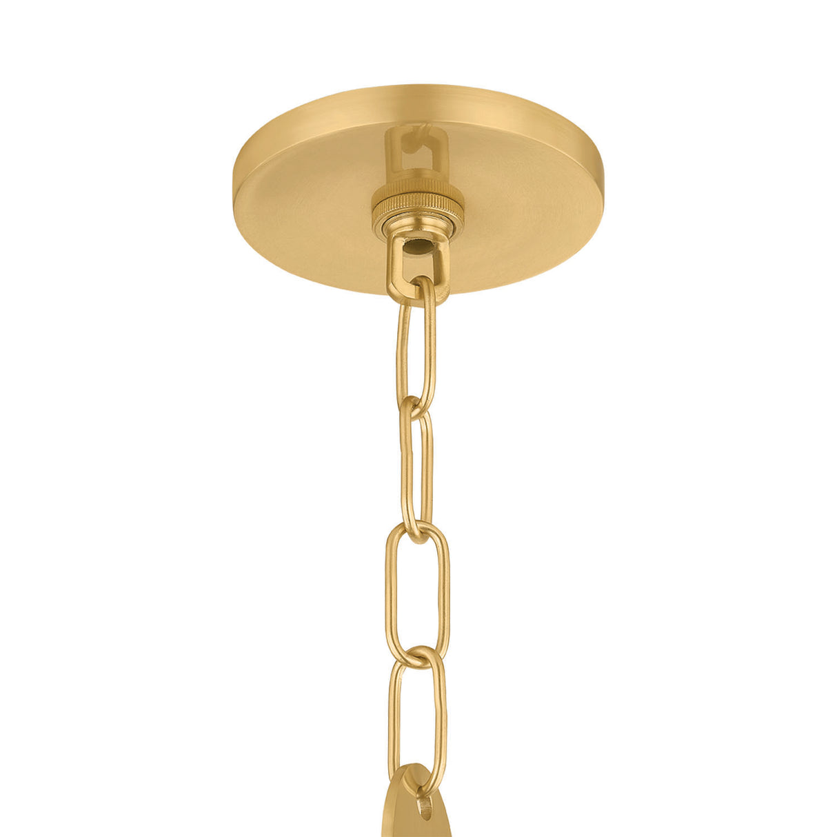 Kelton Small Pendant 8", Cloud Glass and Aged Brass