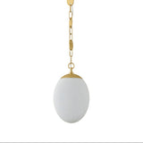 Kelton Small Pendant 8", Cloud Glass and Aged Brass