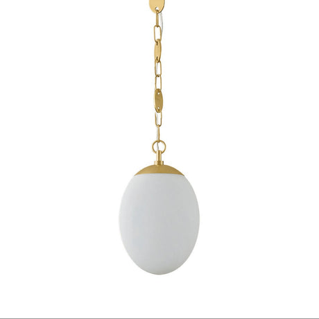 Kelton Small Pendant 8", Cloud Glass and Aged Brass