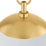 Kelton Medium Pendant 12", Cloud Glass and Aged Brass