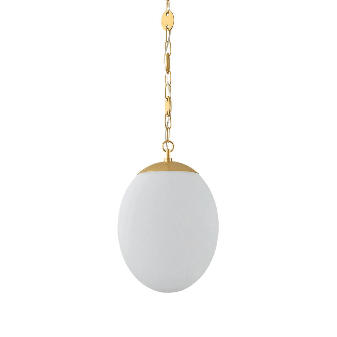 Kelton Medium Pendant 12", Cloud Glass and Aged Brass