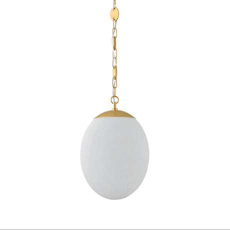 Kelton Medium Pendant 12", Cloud Glass and Aged Brass