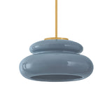 Ellsworth Pendant 16", Blue Crackle Ceramic and Aged Brass