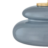 Ellsworth Pendant 16", Blue Crackle Ceramic and Aged Brass