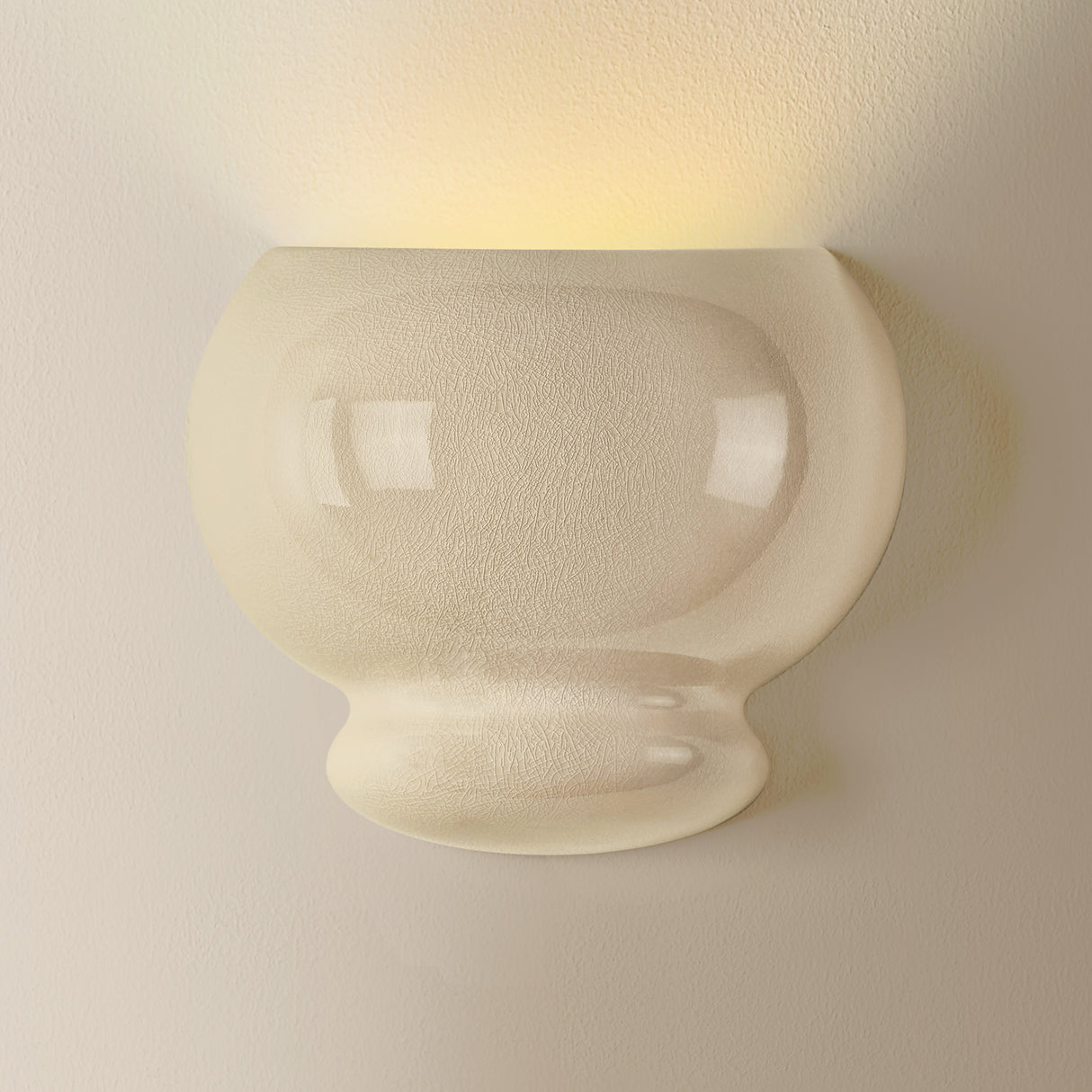 Ellsworth Wall Sconce 9", Taupe Crackle Ceramic