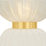 Dorset Table Lamp 17", Fluted Cloud Glass and Aged Brass