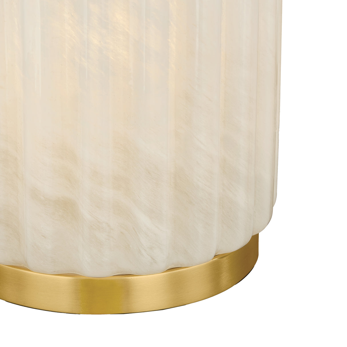 Dorset Table Lamp 17", Fluted Cloud Glass and Aged Brass