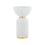 Dorset Table Lamp 17", Fluted Cloud Glass and Aged Brass