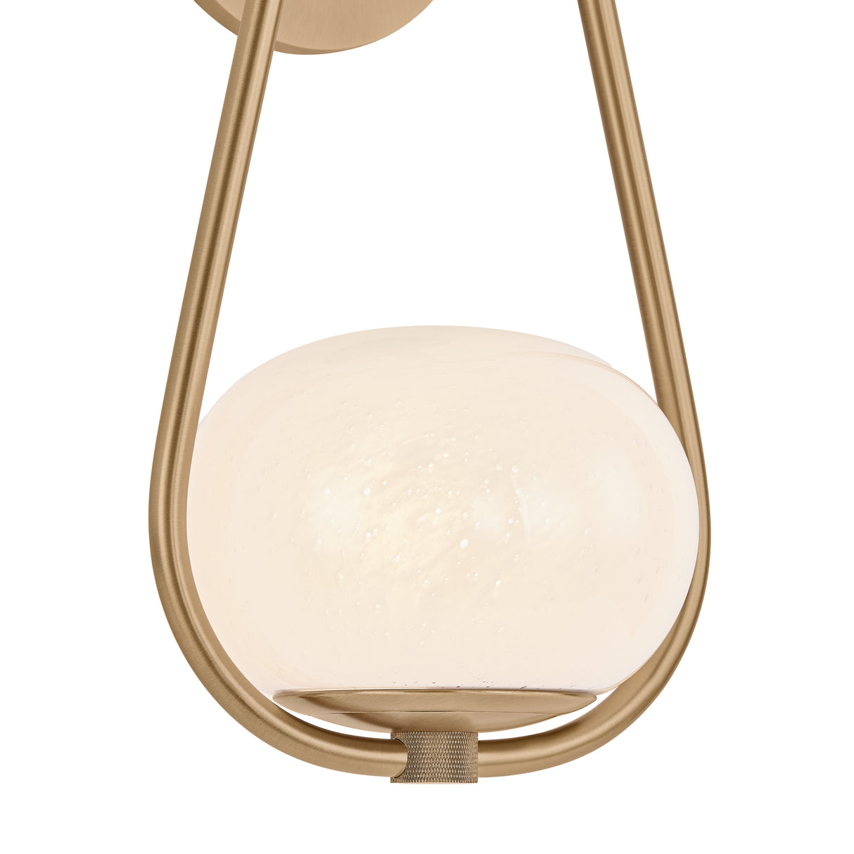 Fenton Wall Sconce 14", Patina Brass and Seeded Cloud Glass