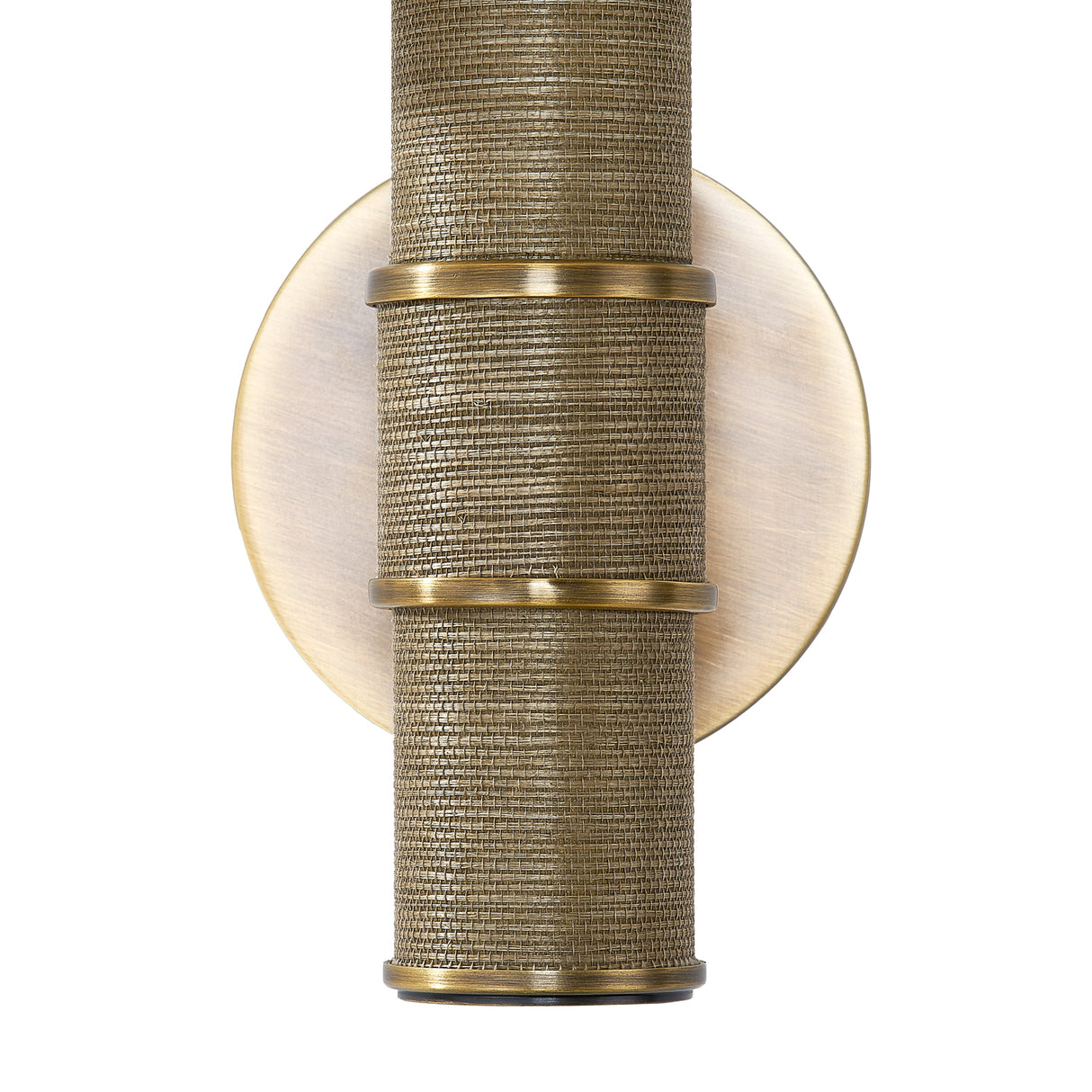Hargrove Wall Sconce 13", Patina Brass and Grasscloth
