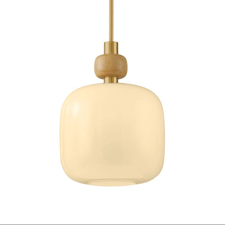Norden Medium Pendant 16", Aged Brass and Milk Glass