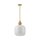 Norden Medium Pendant 16", Aged Brass and Milk Glass
