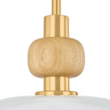 Norden Small Pendant 12", Aged Brass and Milk Glass