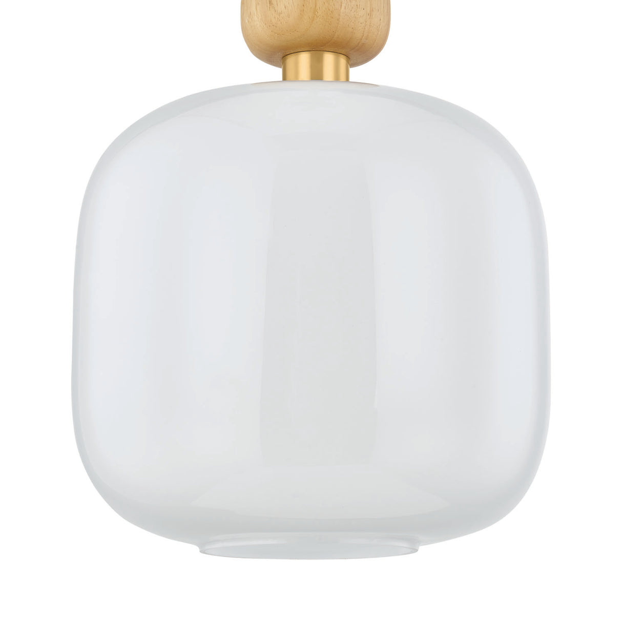 Norden Small Pendant 12", Aged Brass and Milk Glass