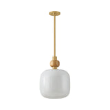 Norden Small Pendant 12", Aged Brass and Milk Glass
