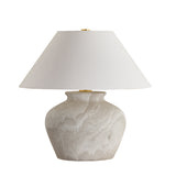 Kensington Table Lamp 24", Sand Ceramic and Aged Brass