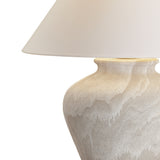 Kensington Table Lamp 24", Sand Ceramic and Aged Brass