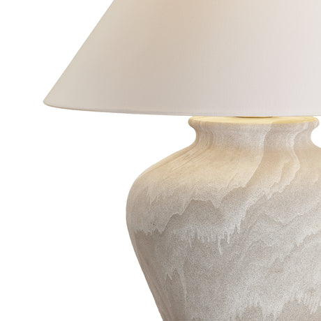 Kensington Table Lamp 24", Sand Ceramic and Aged Brass