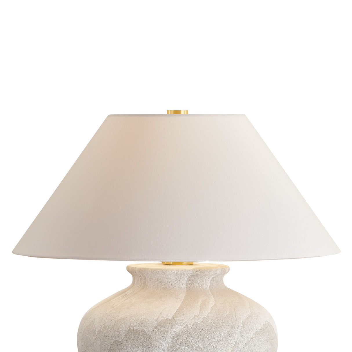 Kensington Table Lamp 24", Sand Ceramic and Aged Brass