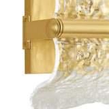 Bristolia Wall Sconce 10", Aged Brass and Clear Piastra Glass