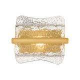 Bristolia Wall Sconce 10", Aged Brass and Clear Piastra Glass